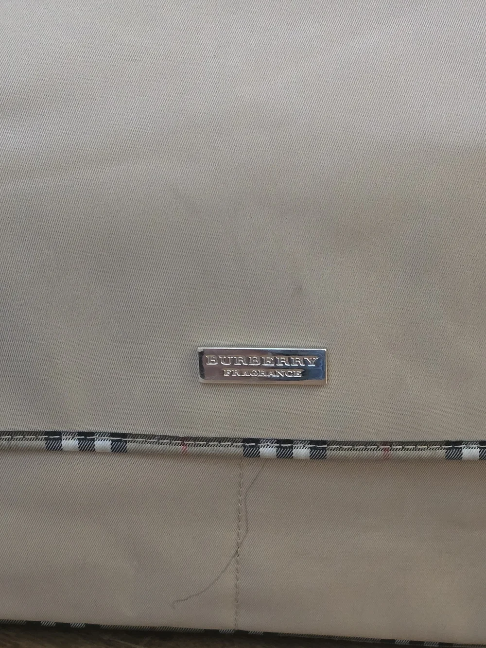 Burberry Beige Messenger Bag with Check Trim